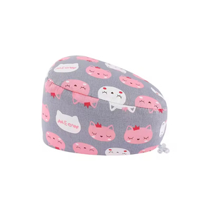 Gorros Quirúrgicos Duraderos con Forro <span class=keywords><strong>de</strong></span> Satén para Mujer, con Botones, Estampado <span class=keywords><strong>de</strong></span> Dibujos Animados, Gorros <span class=keywords><strong>de</strong></span> Enfermera, Gorros Médicos Transpirables - Product Image 5