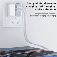 Chargeur double port HNT-PD3002RZ 30W GaN 1A1C, prise de charge rapide PD 3.0 certifiée CE FCC UKCA KC PSE pour smartphones universels