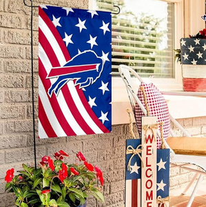 Bandera de Jardín Personalizada de los Buffalo Bills con Diseño de la Bandera Americana, Impresa por Ambos Lados en Poliéster - Product Image 3