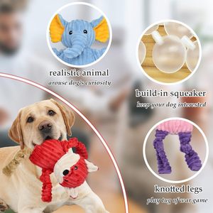 5-Pack Stoere Piepende Hondenspeeltjes Assortiment Pluche Dierlijke Kauwspeelgoed Voor Kleine Middelgrote Puppy 'S - Product Image 3