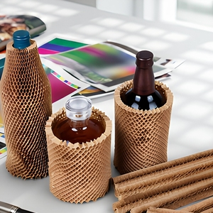 Rotolo di Carta a Nido d'Ape Riciclabile per <span class=keywords><strong>Vino</strong></span> e Oggetti Ceramici Fragili - Imballaggio Biodegradabile in Carta Kraft per Protezione - Product Image 2
