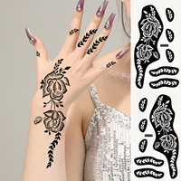 Pochoir de tatouage au henné temporaire personnalisé pour dessin floral, pochoir de tatouage au henné pour la main entière, autocollant non toxique