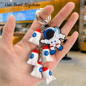 Astronaut Space Theme 3D Multifunction Embossed Rubber Coin Holder Keychains Bulk Wholesale Promotion Gifts