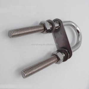 ตัวยึดท่อรูปตัวยู AISI304 AISI316สเตนเลสสตีลแบบผูกโบว์แบบท้ายเรือพร้อมแผ่นเชื่อม - Product Image 3