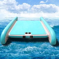 Plate-forme d'eau portable pour l'extérieur Quai flottant gonflable Tapis flottant océanique Aucune surface glissante pour la plage Piscine Lac Pêche