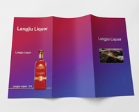 Brochure promotionnelle pliante de haute qualité en papier couché écologique, impression sur carton couleur Panetone, pliage en deux parties