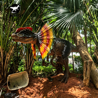 Modèle de dinosaure à franges réaliste et personnalisé en silicone et acier pour exposition en intérieur et en extérieur dans les parcs d'attractions