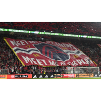 Drapeau géant imprimé avec logo pour match de football, bannière Tifo en tissu style fanion pour événement sportif avec mât en aluminium