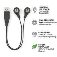 Câble USB OEM de type A vers double connecteur Snap, alimentation 5V, faisceau électrique pour équipement de fitness et de tonification corporelle