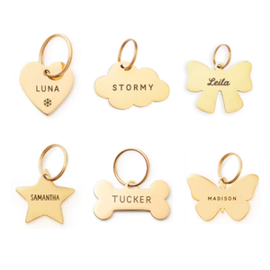 Plaques d'identification pour chiens personnalisées en acier inoxydable gravées en forme d'os, <span class=keywords><strong>de</strong></span> cœur, <span class=keywords><strong>de</strong></span> nuage, d'étoile, <span class=keywords><strong>de</strong></span> nœud papillon, <span class=keywords><strong>de</strong></span> papillon, <span class=keywords><strong>de</strong></span> disque, étanches et antirouille - Product Image 1