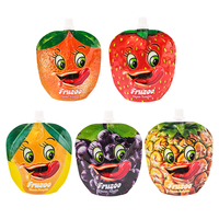 Sacs en plastique liquide personnalisés, réutilisables, écologiques, de qualité alimentaire, à motif de fruits, forme spéciale, étanches à l'humidité, en Mylar, avec petite beclette