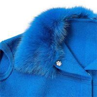 Vente en gros de garder au chaud pull en laine mélangée de luxe respirant col rond pull court en tricot vraiment doux avec col en fourrure