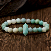 Bracelet élastique en perles hexagonales de cristal d'amazonite naturelle de 8 mm, pierre précieuse de guérison, bijoux pour femmes
