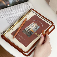 Carnet à anneaux A5 en PVC transparent de haute qualité pour femmes et filles, avec logo personnalisé, joli agenda souple, journal, bloc-notes, papeterie