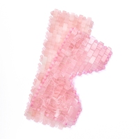Ensemble masque pour les yeux en jade quartz rose, élimination des cernes noirs, rouleau, guasha, pierre de jade rose