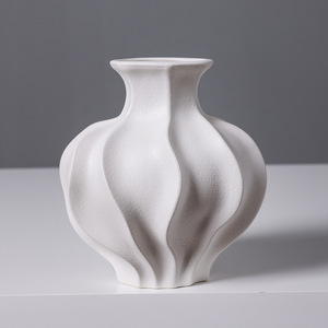 Luxury Nordic Wabi Sabi Vintage Design Ceramic Vase With Sculptural Texture for Living Room Dried Faux <b>Flower</b> <b>Display</b> - Product Image 4