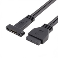 Câble USB 3.1 Type C USB-C femelle vers USB 3.0 pour carte mère, connecteur 19 broches, 50 cm