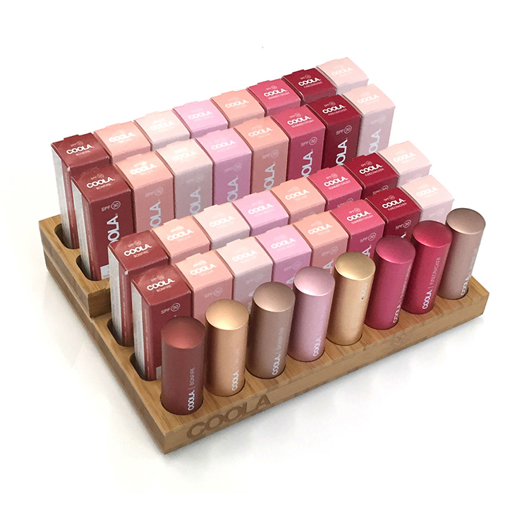 Modern Wooden Lipsticks and Lash Brush Display Cabinet Custom Logo Display Stand with Light Duty Metallic Material — view 6
