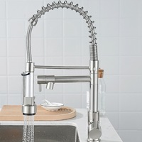 Robinet de cuisine moderne à une poignée en acier inoxydable de haute qualité anti-éclaboussures double eau chaude/froide robinet en céramique robinet de bassin