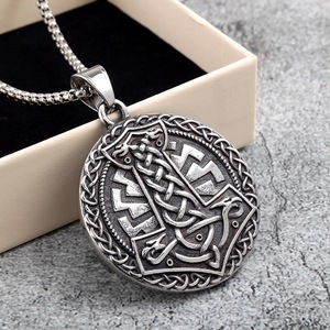 Collar con Colgante Vikingo Unisex de Acero Inoxidable, Diseño Nórdico de Doble Cara, Joyería de Regalo para Hombres y Mujeres, Accesorio de Moda - Product Image 4