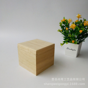 Caja de madera de Paulownia cuadrada de 0,8 cm de grosor hecha a mano para embalaje de relojes y joyas - Product Image 2