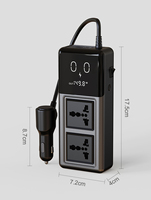 Convertisseur de courant pour voiture 200W 12V vers 110V/220V AC, prise universelle intelligente, charge rapide USB, chargeur allume-cigare pour voiture
