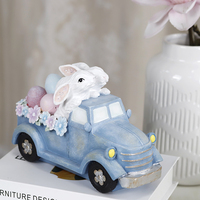 Reco – figurine de lapin en résine avec fleur pour les décorations de vacances, nouveau Design, cadeau de pâques