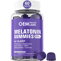 Tablet Tidur Vegan Melatonin Berbentuk Permen Jeli Label Pribadi untuk Dewasa agar Lebih Santai dan Tidur Lebih Cepat