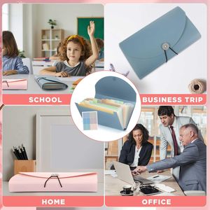 Porte-documents extensible à 13 poches et classeur de couverture, mini organisateur de <span class=keywords><strong>fichiers</strong></span> extensible, porte-documents pour bureau et maison - Product Image 6
