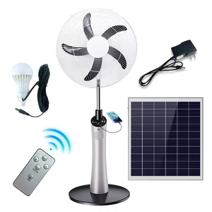 Ventilador de Pie Recargable 2025, Nuevo Estilo, 16/18 Pulgadas, AC/DC 12V, con Luz LED, Control Remoto y Carga - Product Image 1