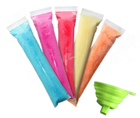 Sacs d'emballage pour glaces et bâtonnets glacés en plastique PE transparent recyclable de qualité alimentaire, avec fermeture éclair et étiquette personnalisée, 150 ml et 120 ml