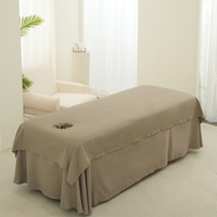 Housse de table de massage et de lit de soin du visage marron, légère et douce, 190x80x60cm, couverture intégrale