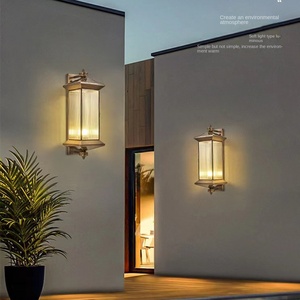 Contemporary <b>LED</b> Solar Outdoor Wall Lamps Brass Aluminum Waterproof Cylinder Shape for Balcony <b>Hallway</b> Courtyard Villa Gate - Product Image 6