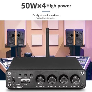 Kỹ thuật số HIFI 4 kênh khuếch đại âm thanh sốt <span class=keywords><strong>USB</strong></span> Flash Drive Player Hợp kim nhôm nhà ở <span class=keywords><strong>Power</strong></span> <span class=keywords><strong>Amp</strong></span> - Product Image 2