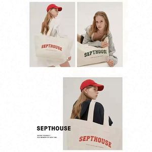 Fashion <b>Extra</b> <b>Large</b> Capacity Oversized Shoulder Shopping Canvas Custom Cotton Tote Weekender Bag for Women - Product Image 2