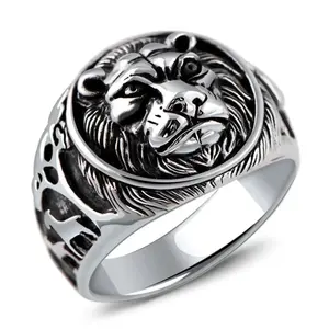 Мужское Винтажное кольцо в стиле панк из серебра 925 пробы