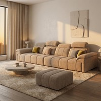 Modernes Italienisches Modulares Chenille-Sofa mit Verstellbarer Kopfstütze - Extra Lange Sektionale Wohnzimmermöbel - Fabrik-Großhandel