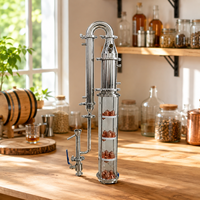 Colonne de distillation en verre à reflux Towin 3/4/6/8 pouces en acier inoxydable 304/cuivre/verre, accessoires d'équipement de distillation