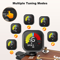 Wholesale Custom Color 360° Rotating Rechargeable Battery Large Clear Lcd Display Clip on Tuner for Guitars, Bass, Ukulele