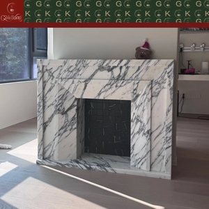 <span class=keywords><strong>Chimenea</strong></span> de Mármol Blanco Arabescato GOLDKING, con Vetas Blancas, para Sala de Estar, Interiores de Lujo, Vestíbulo de Hotel - Product Image 4