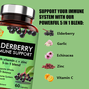 Factory Wholesale Elderberry Capsules with Elderberry Fruit Extract Garlic Bulb Extract Dietary Capsules Help Build <b>Your</b> Immunit - Product Image 5
