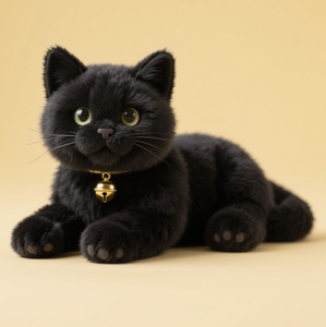 ODM OEM مخصص تصميم AI أفخم لطيف واقعي القط الأسود أفخم دمية هدية لطيف - Product Image 2