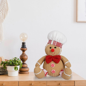 Hot Sale Cute Fabric <b>Gingerbread</b> <b>Man</b> Figurine in Sitting Pose Christmas Window Display <b>Decoration</b> - Product Image 6