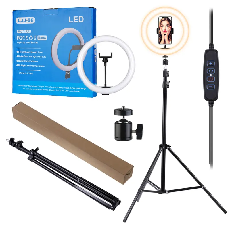 ring light with tripod stand ringlight photographic lighting 10 inch beauty lamp selfie led ring light