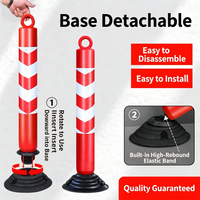 Poteau de signalisation amovible en PE rouge moulé par injection, avec base en caoutchouc souple, délimiteur de circulation, borne de signalisation routière 80x10x26cm pour