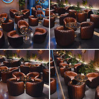 Fauteuil individuel moderne en cuir PU noir, confortable, pour mobilier de bar, canapé de café extérieur, chaise de loisirs, bar à vin, boîte de nuit, club de cigares
