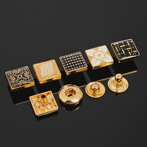 กระดุมเสื้อผ้าผู้ชายแบบสแนป 4 ส่วน ขนาด 12 มม. รูปทรงสี่เหลี่ยม ผลิตจากโลหะผสมสังกะสี  รับทำโลโก้ตามสั่ง  ลดราคาจากโรงงาน - Product Image 4