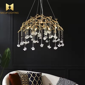 Lámpara de Araña Decorativa de Arte Dorado Romántico Francés, Personalizable, Económica, Hecha a Medida, Mini Lámpara de Araña - Product Image 3