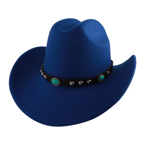 Sombrero Vaquero de Moda para Mujer, Estilo Fedora con Cinturón Turquesa, Protección Solar y Contra el Viento, M56-58cm, Poliéster, Primavera 2025 - Product Image 5