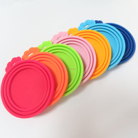 Couvre-boîte multifonction 3 en 1 en silicone extensible anti-déversement pour aliments pour animaux de compagnie, taille standard, qualité alimentaire